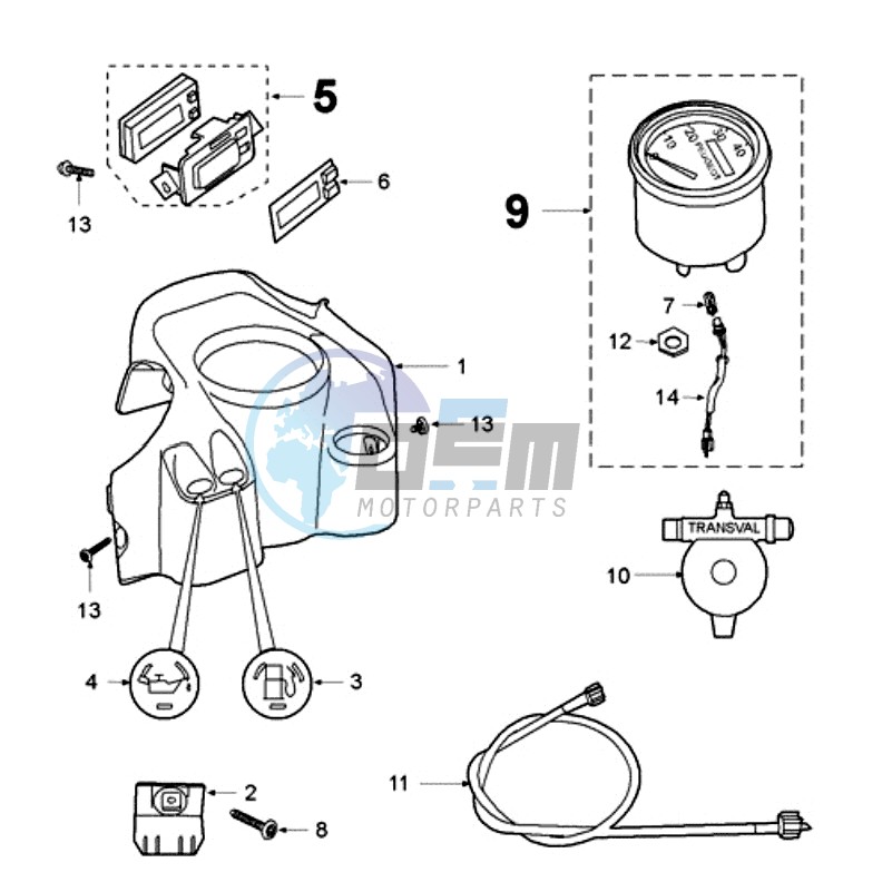 SPEEDO WITH M10 X 1,00 MOER