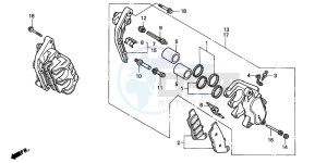 CB600F2 HORNET S drawing FRONT BRAKE CALIPER