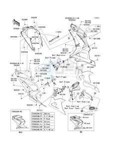 EX250 J [NINJA 250R] (J8F-J9FA) J9F drawing COWLING LOWERS