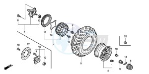 TRX500FA FOURTRAX FOREMAN drawing FRONT WHEEL