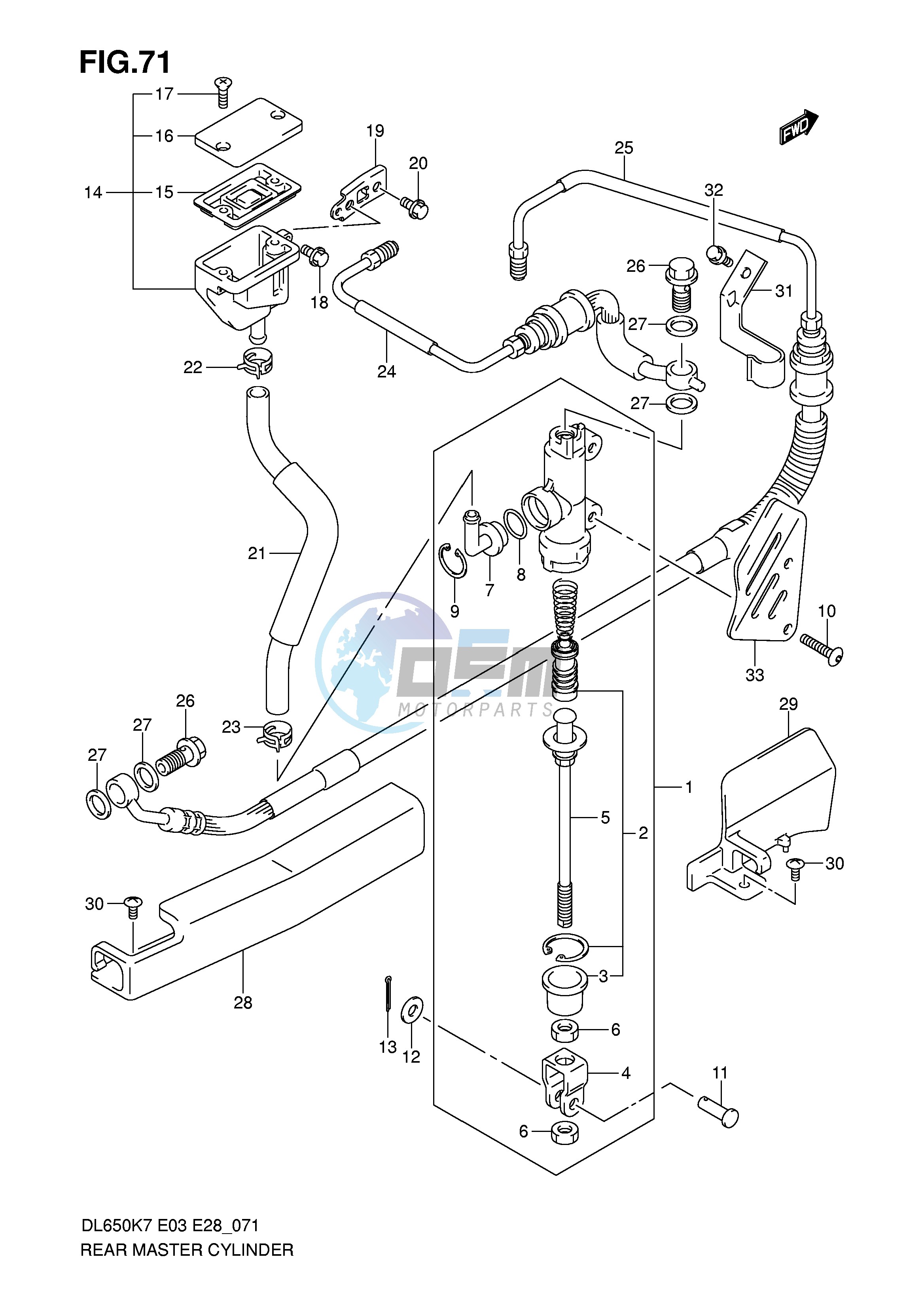 REAR MASTER CYLINDER (DL650AK7 AK8 AK9 AL0)