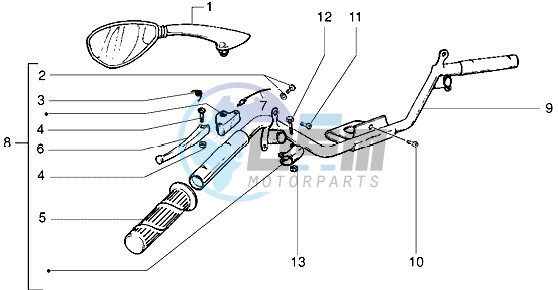 Handlebars component parts LH