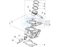 RS4 125 4T (AU, CA, EU, HK, J, RU, S, USA) drawing Cylinder - Piston