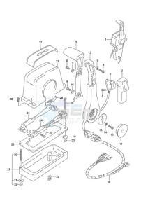 DF 25 V-Twin drawing Top Mount Single (1) Remote Control