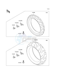 ZX 1000 E [NINJA ZX-10R] (E8F-E9FA) 0E8F drawing TIRES-- CA,US- -