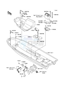 JET SKI 800 SX-R JS800-A3 FR drawing Hull Fittings