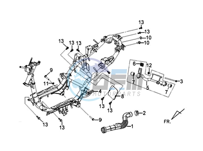 FRAME BODY - ENGINE MOUNT / X'PRO 50 (45 KM/H) (AE05W4-EU) (L4-M1)