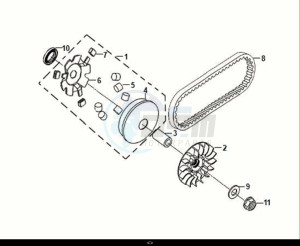 FIDDLE IV 125 (XG12W1-EU) (M0-M3) drawing MOBILE DRIVE FACE ASSY