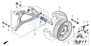 NES125 drawing REAR WHEEL/SWINGARM