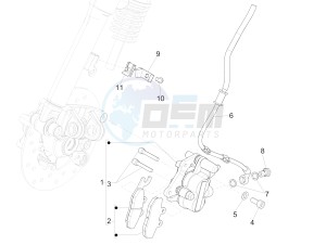 Sprint 50 4T 2V 25 kmh (EMEA) drawing Brakes pipes - Calipers