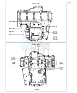 Z1000SX ZX1000LFF FR GB XX (EU ME A(FRICA) drawing Crankcase Bolt Pattern