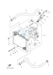 YFM700FWAD YFM7FGPB GRIZZLY 700 EPS (1HPD 1HPE) drawing RADIATOR & HOSE