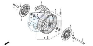 VTR1000F SUPER HAWK drawing FRONT WHEEL