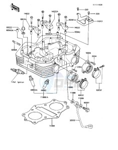 KZ 440 A [LTD] (A2-A4) [LTD] drawing CYLINDER HEAD -- KZ440-A2_A3- -