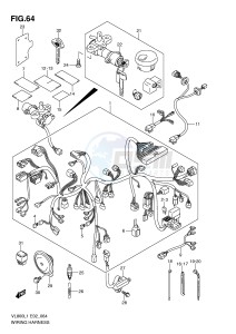 VL800 (E2) VOLUSIA drawing WIRING HARNESS (VL800UEL1 E19)