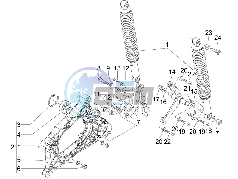 Rear suspension - Shock absorbers