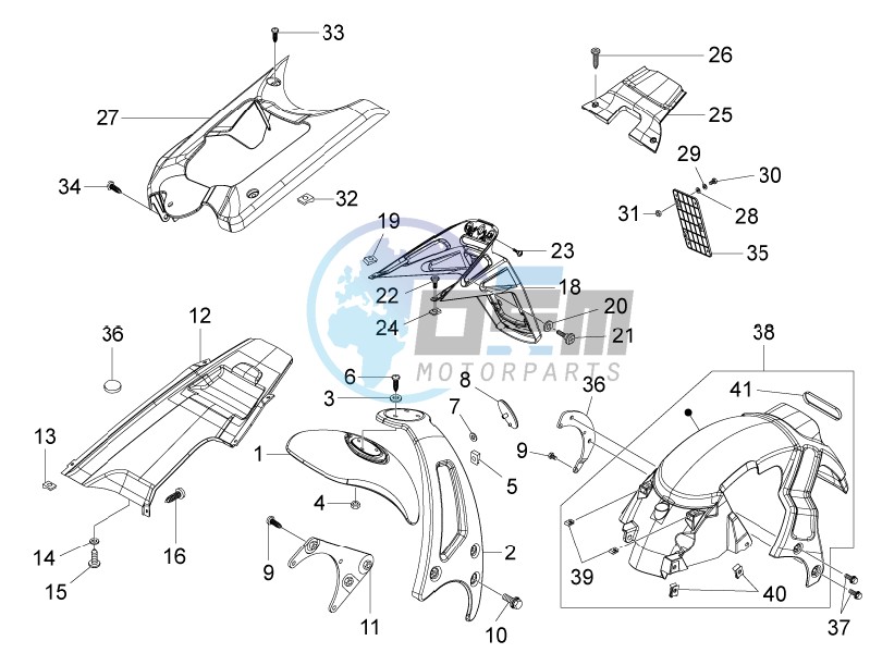 Rear cover - Splash guard