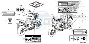 CB650FE CB650F 2ED - (2ED) drawing CAUTION LABEL