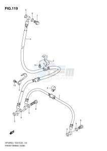 SFV650 (E3-E28) Gladius drawing FRONT BRAKE HOSE (SFV650L1 E33)