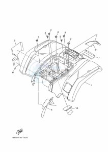 YFM450FWB KODIAK 450 (BJ5T) drawing REAR FENDER