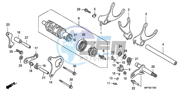 GEARSHIFT DRUM/GEARSHIFT FORK