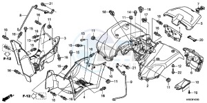 TRX500FPEC drawing REAR FENDER