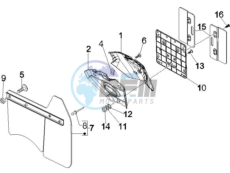 Rear cover - Splash guard