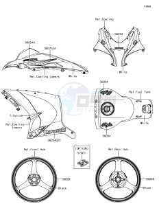 NINJA ZX-10R ZX1000SHF XX (EU ME A(FRICA) drawing Decals(White)