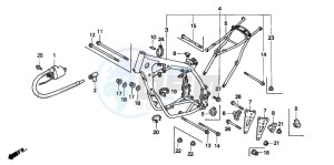 CR125R drawing FRAME BODY/IGNITION COIL