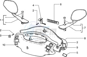 Hexagon 150 EXV1T 150cc drawing Handlebars and driving mirror cover