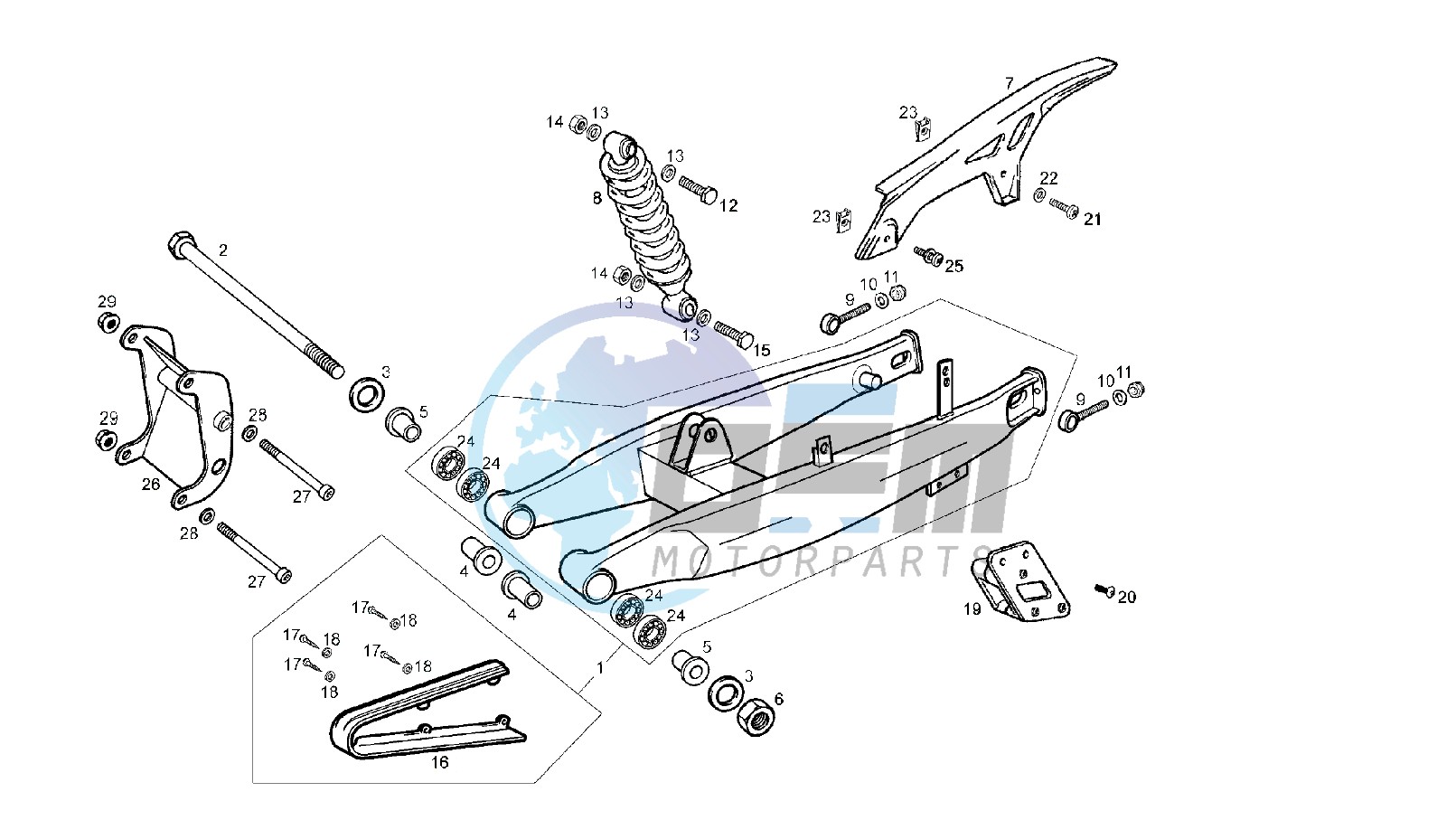 REAR SWING ARM MY07/08/09