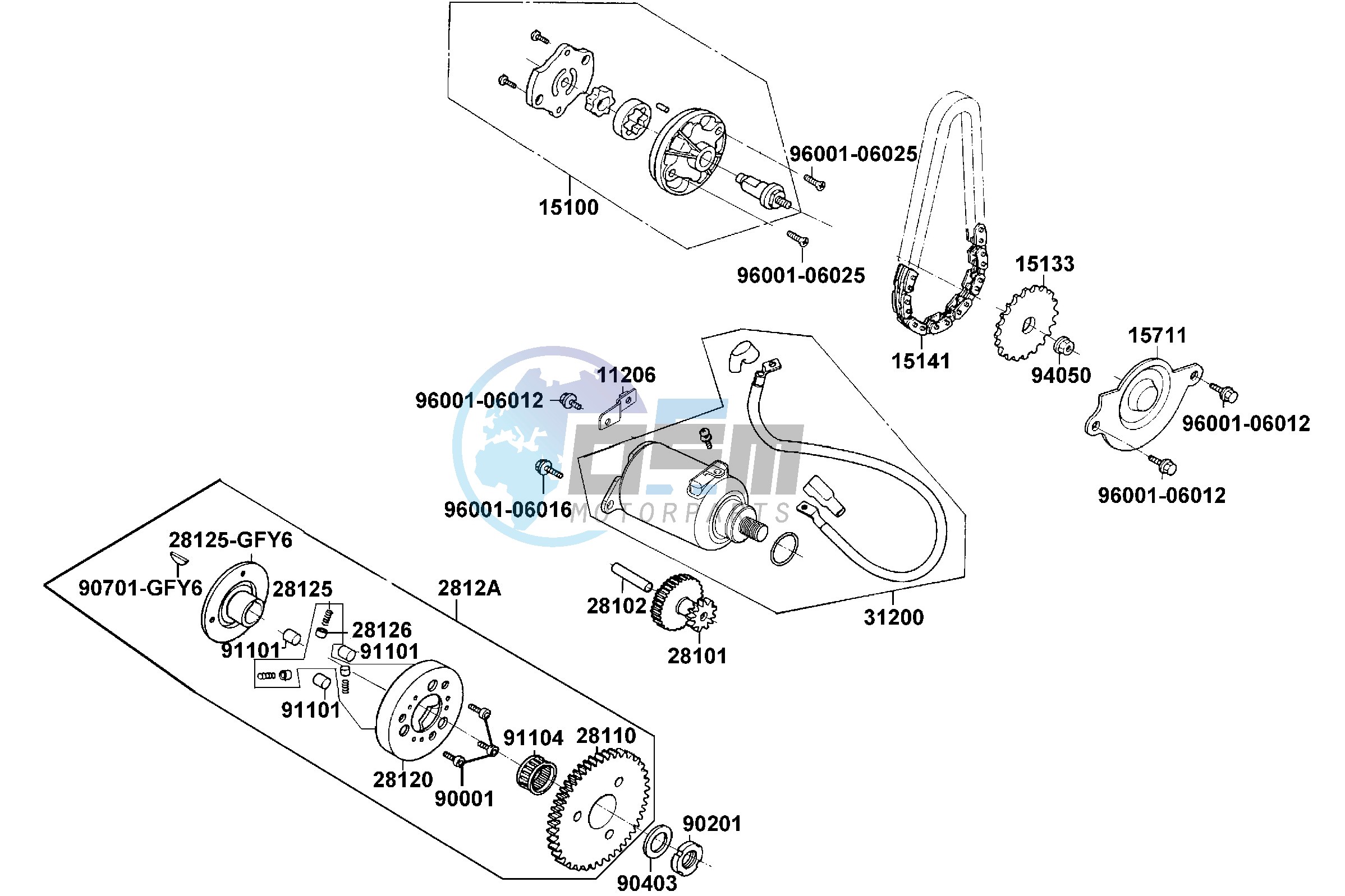 Starting Motor - Oil Pump