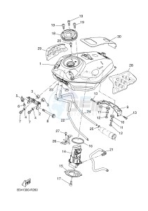 XSR700 (B341 B341 B341) drawing FUEL TANK