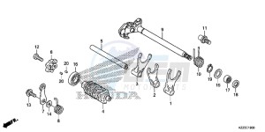 CRF250MF CRF250M UK - (E) drawing GEARSHIFT DRUM