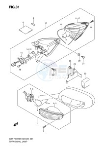 GSX-R600 (E3-E28) drawing TURNSIGNAL LAMP