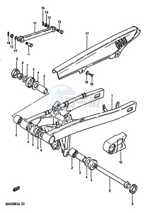 GSX550E (F-G-H) drawing REAR SWINGING ARM