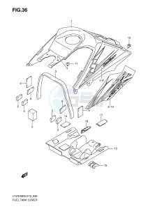 LT-Z400 (E19) drawing FUEL TANK COVER (MODEL K9)