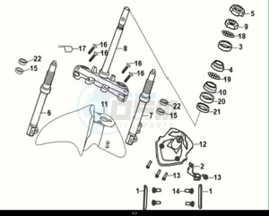 JET 14 125 LC ABS (XC12WX-EU) (E5) (M1) drawing STEERING STEM - FRONT CUSHION