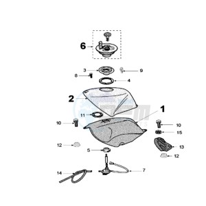 XR6 E2 drawing TANK AND BENZINE