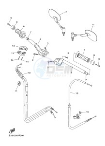 XVS950CR XVS950 CAFE RACER XV950 RACER (B33M) drawing STEERING HANDLE & CABLE