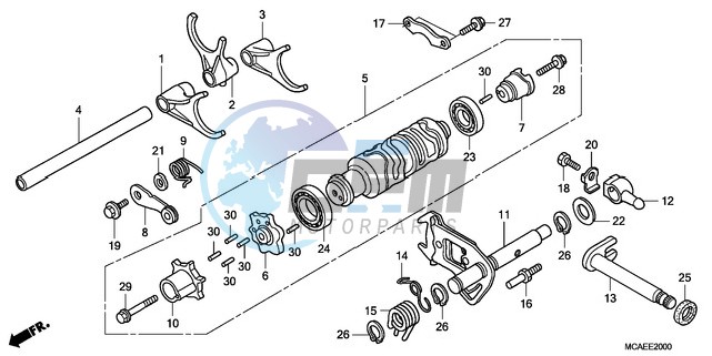 GEARSHIFT DRUM/SHIFT FORK