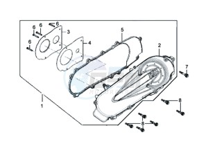 HD 200 drawing CRANKCASE COVER LEFT