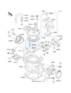 KX 85 A [KX85 MONSTER ENERGY] (A6F - A9FA) A8F drawing CYLINDER HEAD_CYLINDER