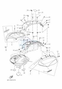 XSR700 MTM690 (BJV1) drawing FUEL TANK 2