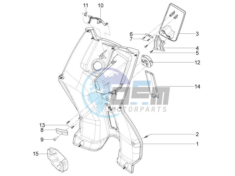 Front glove-box - Knee-guard panel