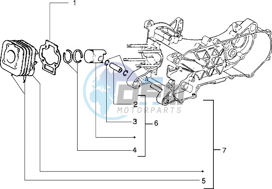 Cylinder-piston-wrist pin assy