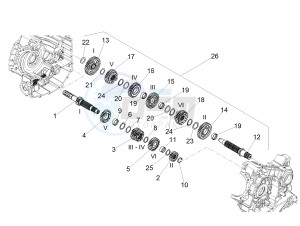 DORSODURO 900 E4 ABS (NAFTA) drawing Gear box - Gear assembly