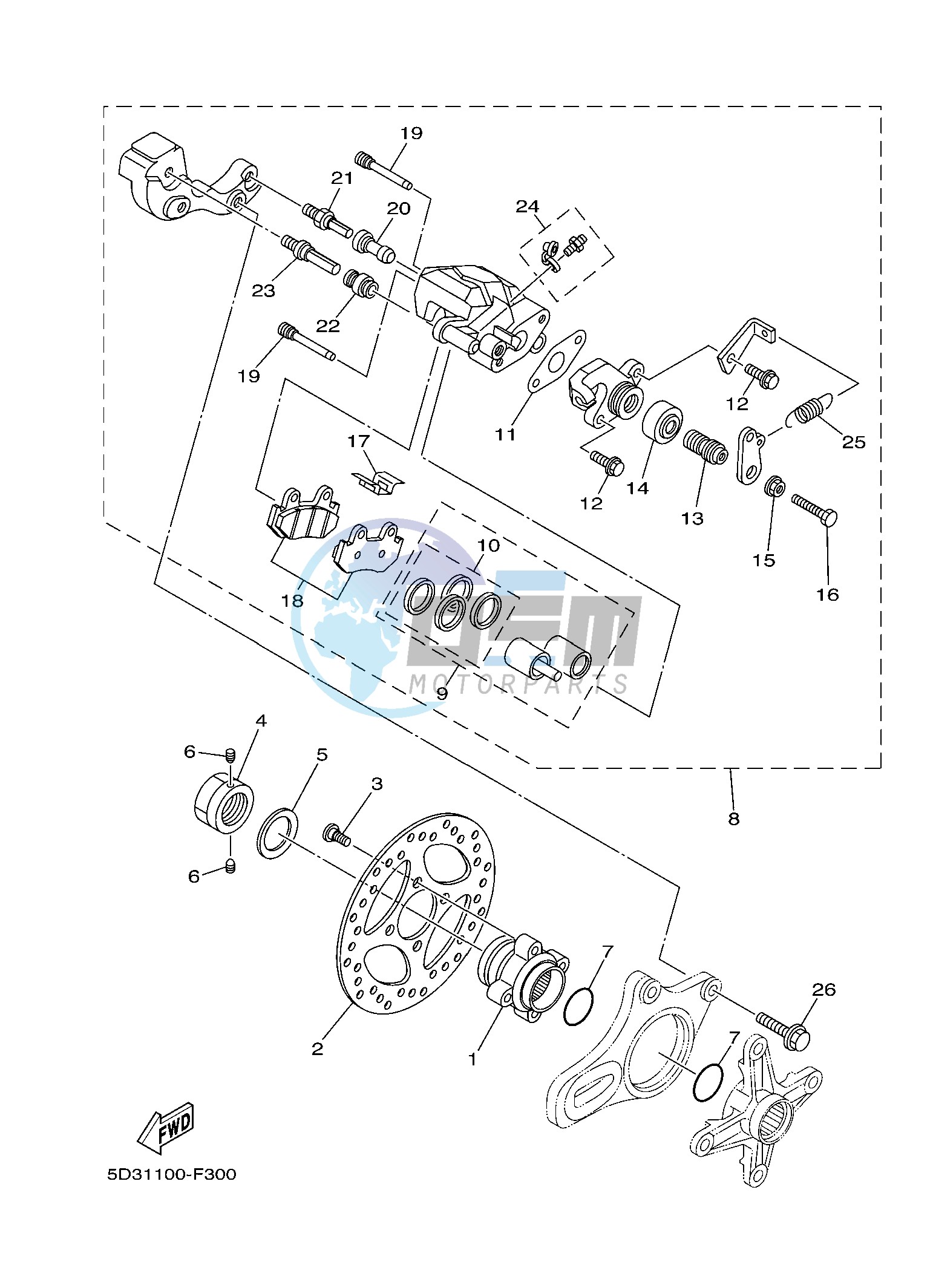 REAR BRAKE CALIPER