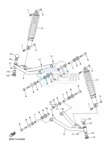 YFM90R (BD3F) drawing FRONT SUSPENSION & WHEEL