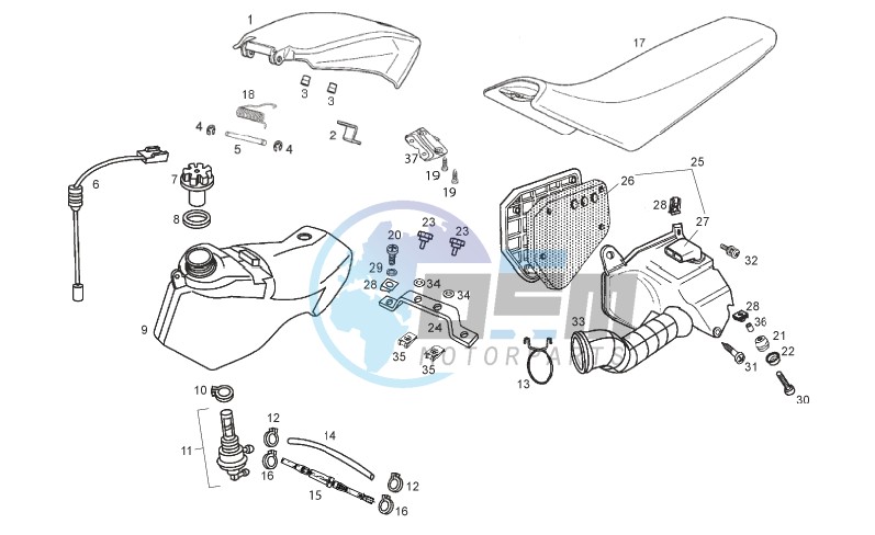 Tank - Air box - Saddle